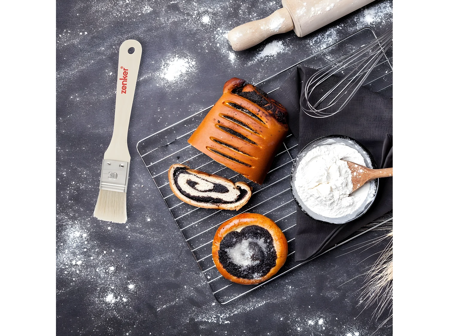 Pinceau de cuisine et de pâtisserie 19 cm en poils naturels Zenker