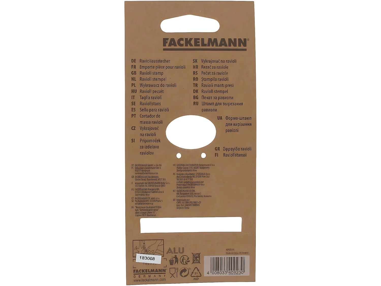 Emporte-pièce carré pour raviolis de 6 cm Fackelmann