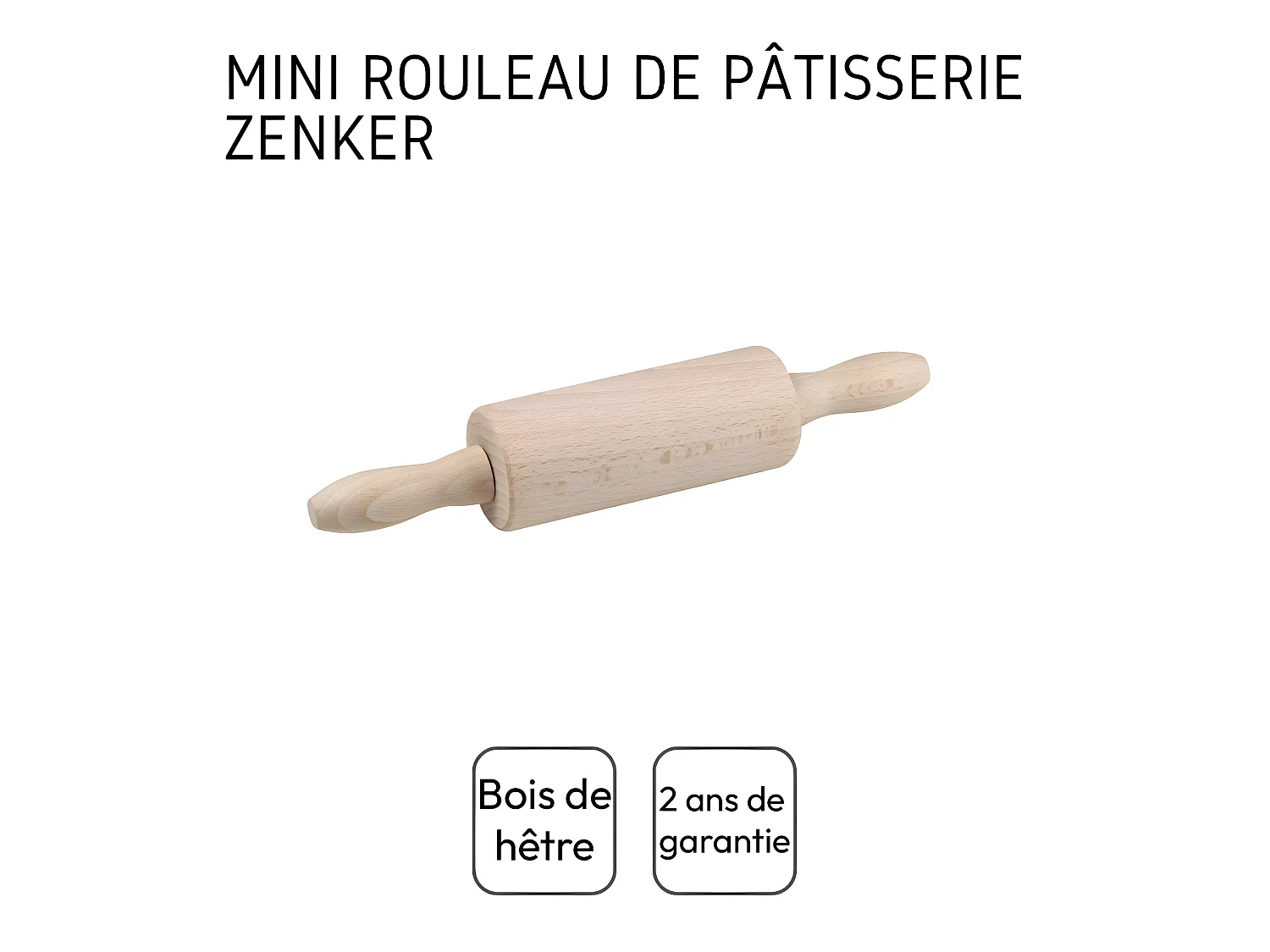 Mini rouleau à pâtisserie en bois 23 cm Zenker