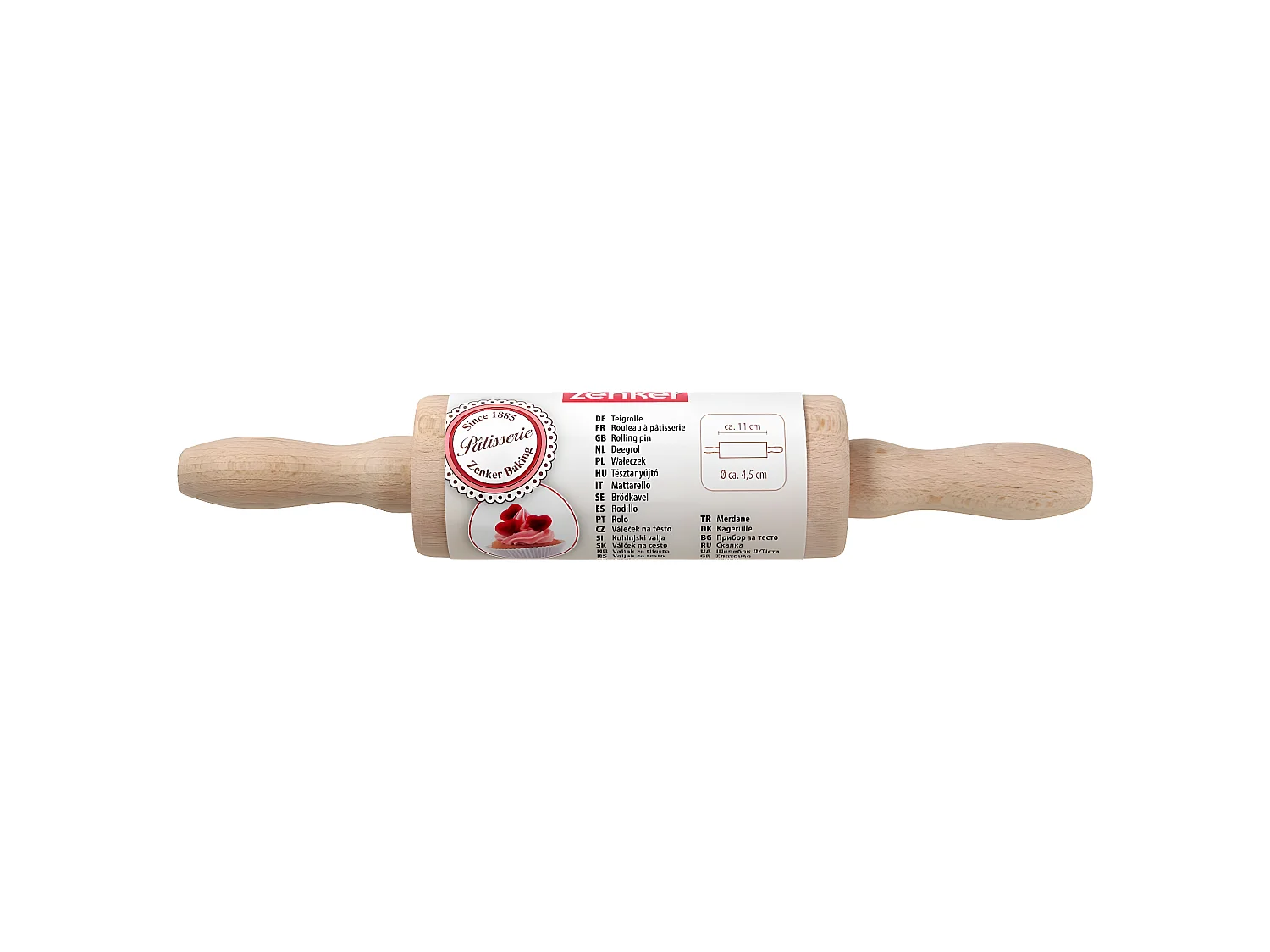 Mini rouleau à pâtisserie en bois 23 cm Zenker