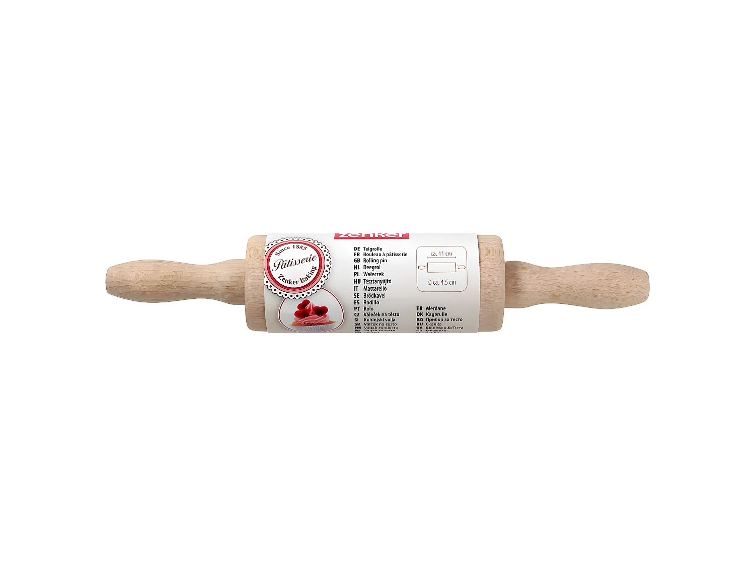 Mini rouleau à pâtisserie en bois 23 cm Zenker