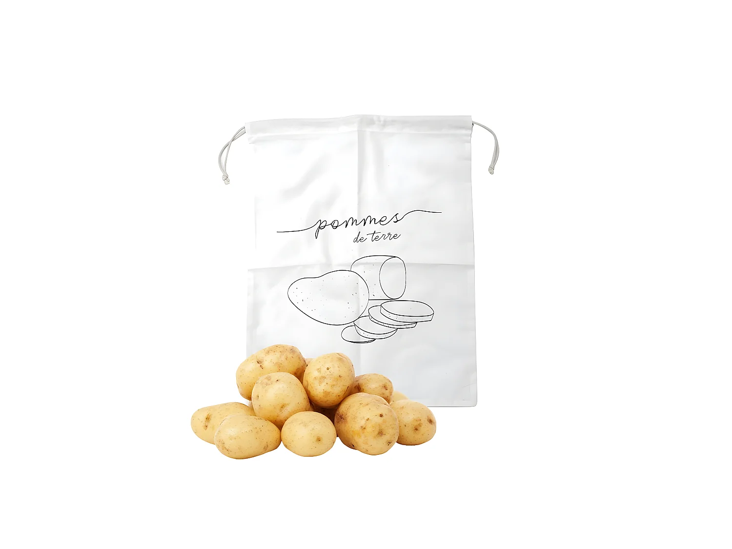 Sac de conservation pour pommes de terre en coton Fackelmann Nature