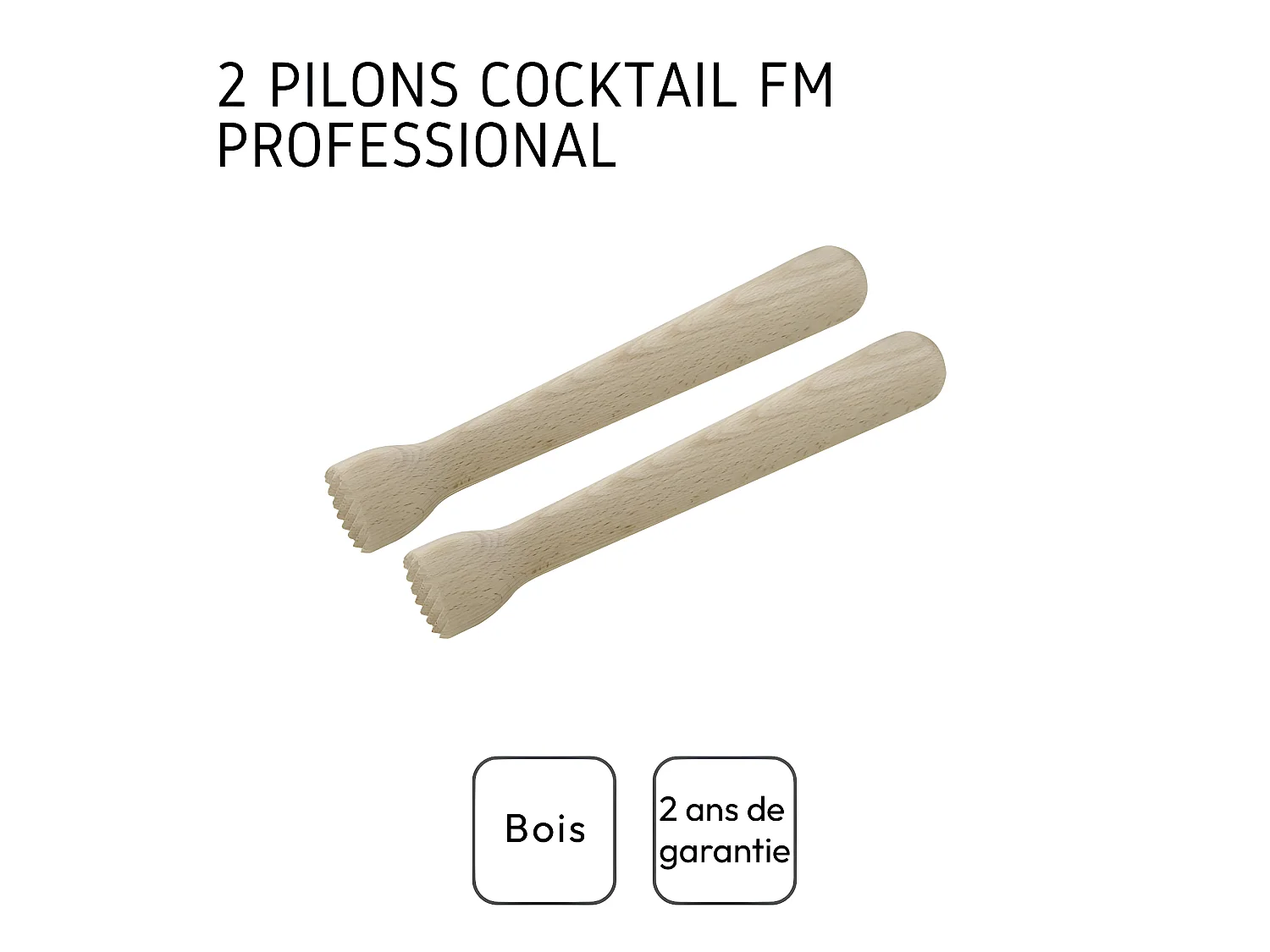 Lot de 2 pilons cocktail en bois FM Professional