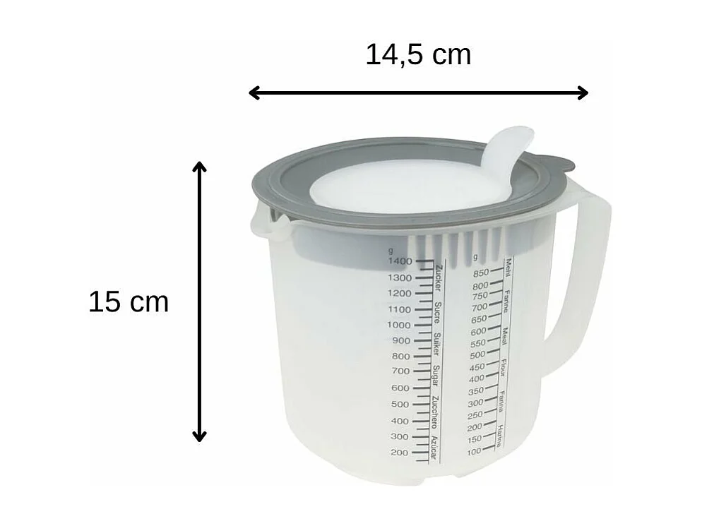 Verre mélangeur et doseur en plastique de 1,4 litre Dr.Oetker