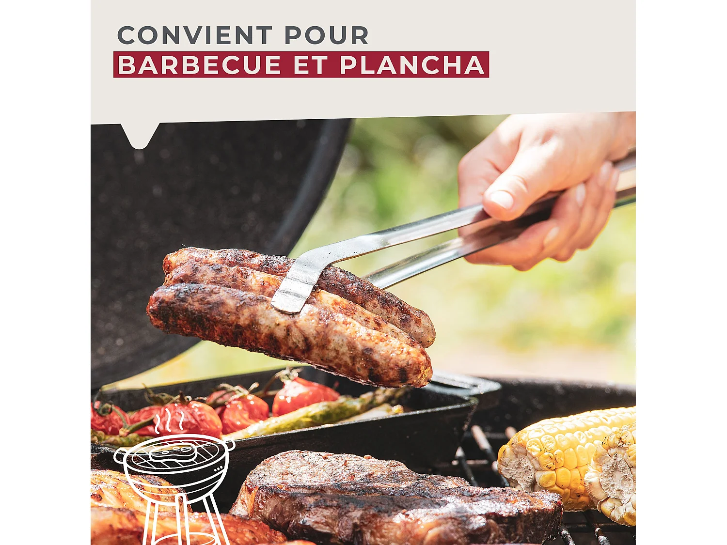 Pince à barbecue inox 36 cm Fackelmann Barbecue