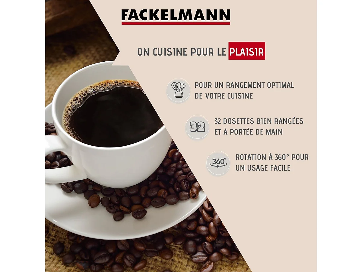 Porte capsules Tassimo rotatif Fackelmann Petit Déjeuner