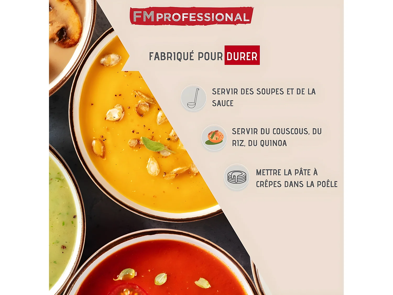 Louche de cuisine inox 31,2 cm FM Professional Divers
