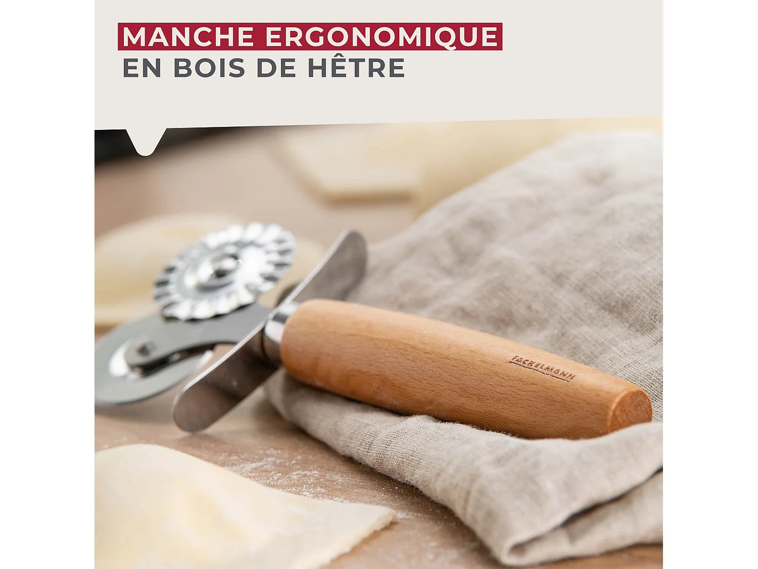 Roulette double embout pour pâtes fraiches 16 cm Fackelmann Pizza & Pasta