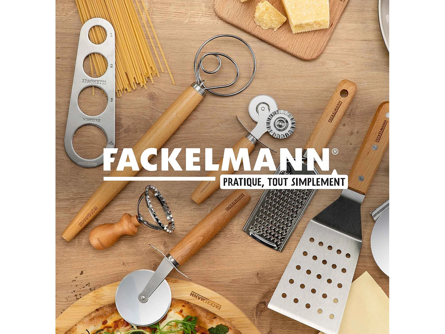 Roulette double embout pour pâtes fraiches 16 cm Fackelmann Pizza & Pasta