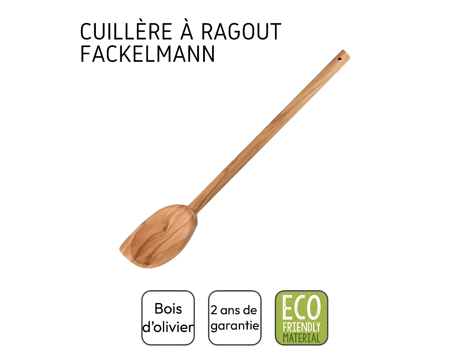 Cuillère de cuisine en bois à bout pointu Fackelmann Édition Bois d'olivier