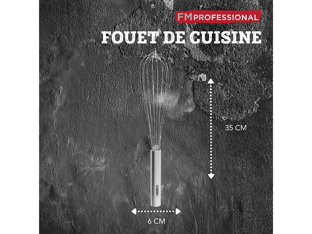 Fouet de cuisine et pâtisserie en inox 35 cm FM Professional