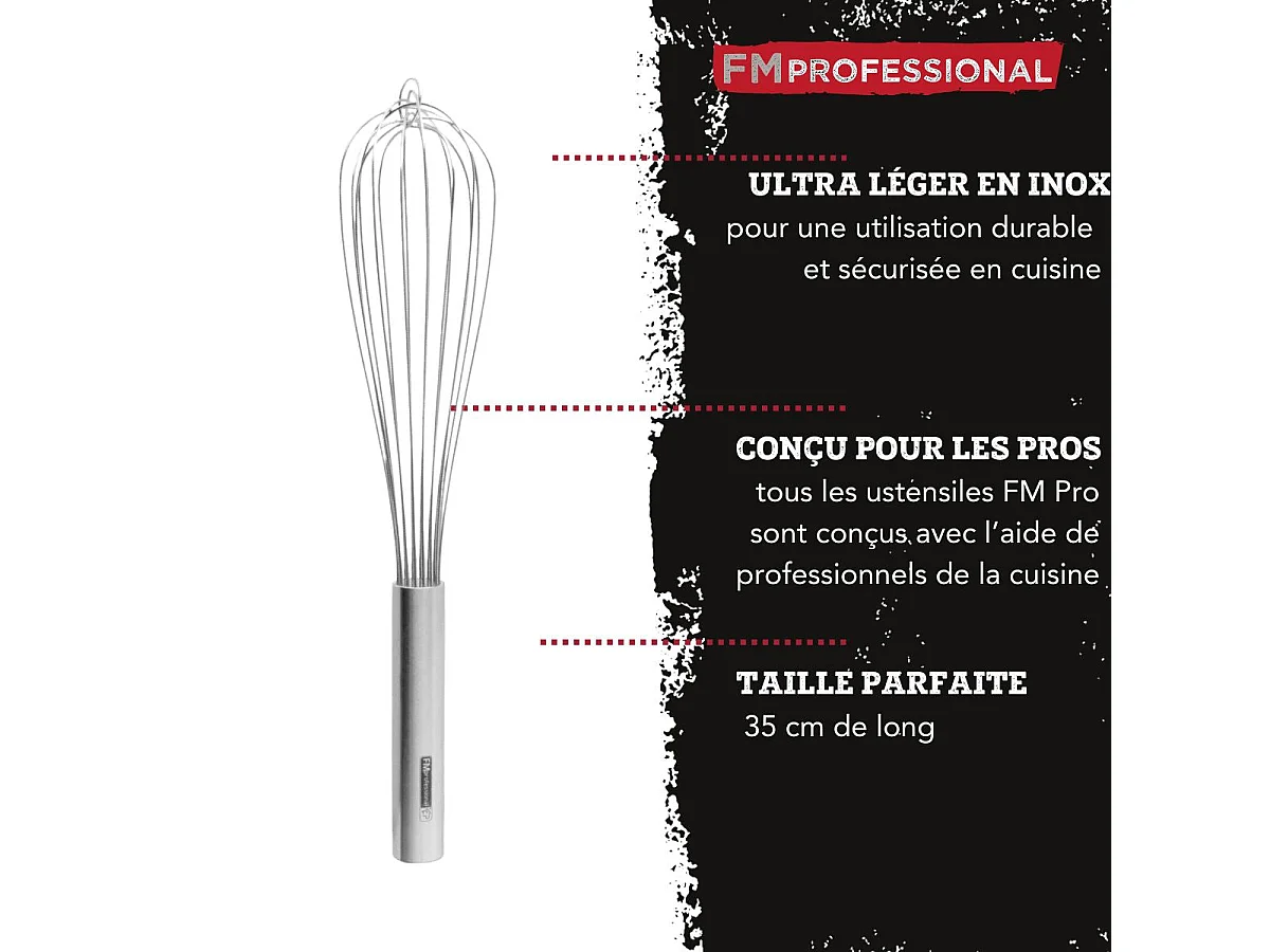 Fouet de cuisine et pâtisserie en inox 35 cm FM Professional