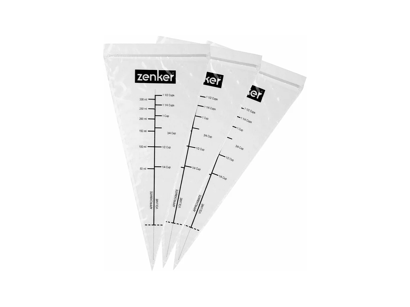 Lot de 10 poches à douille graduées avec zip 30 cm Zenker Smart Pastry