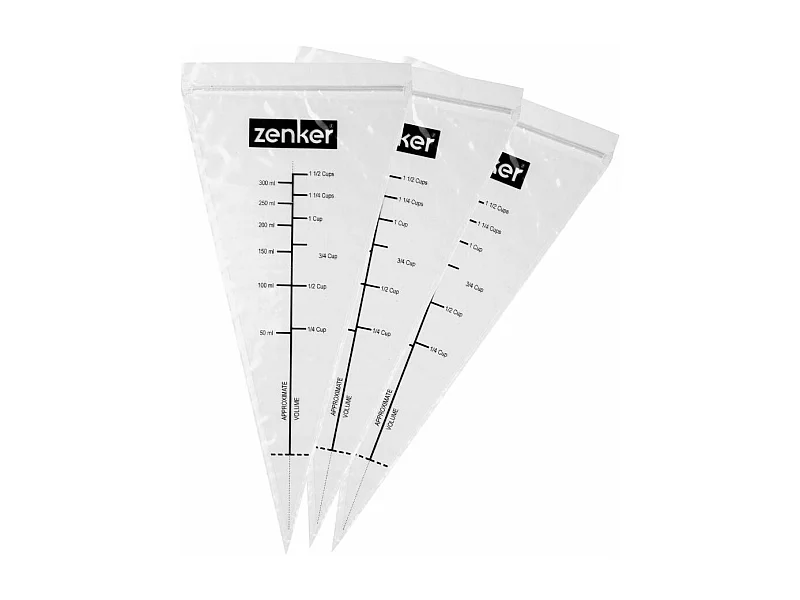 Lot de 10 poches à douille graduées avec zip 30 cm Zenker Smart Pastry