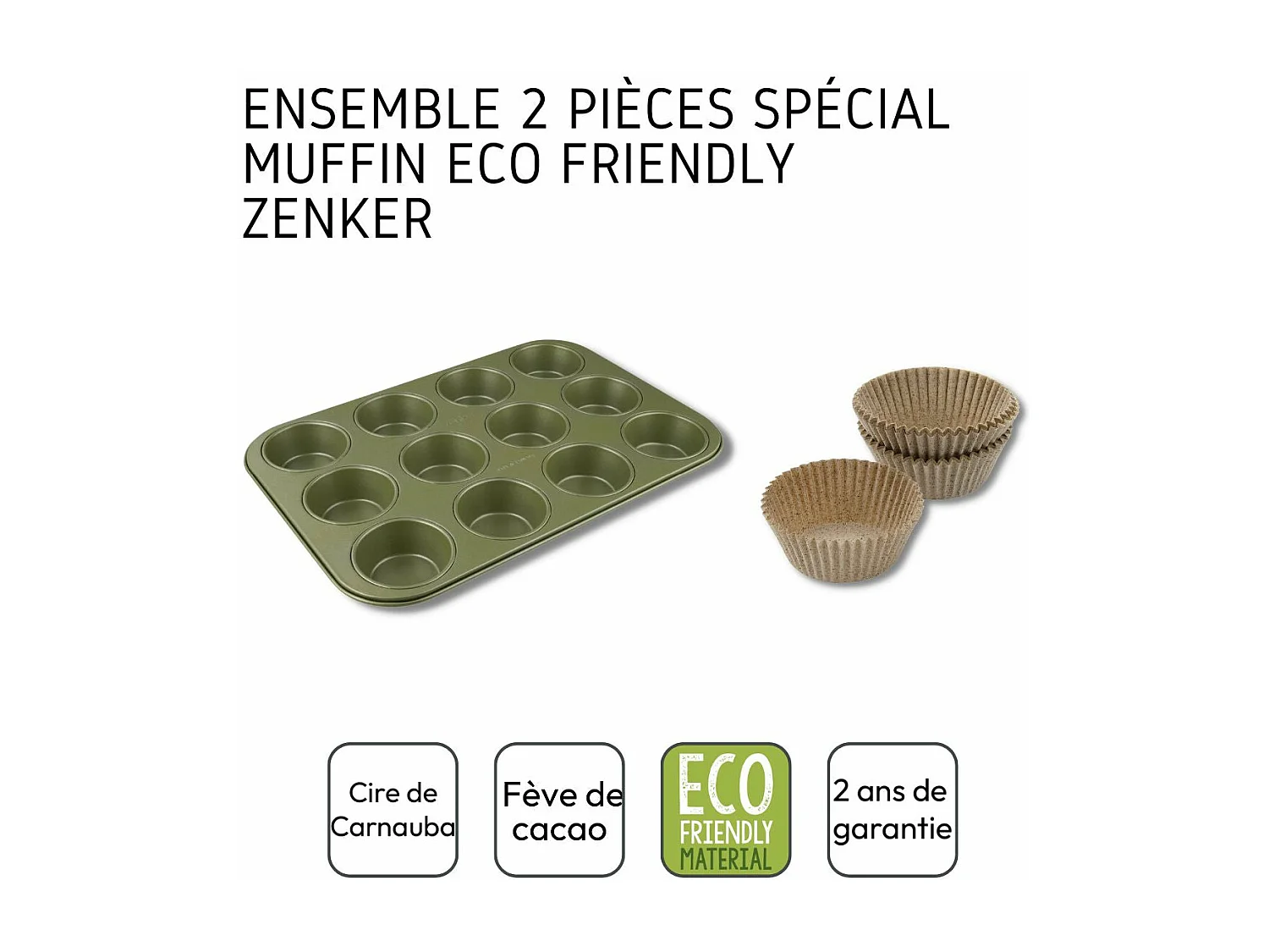 Ensemble 2 pièces spécial muffins Zenker Green Vision