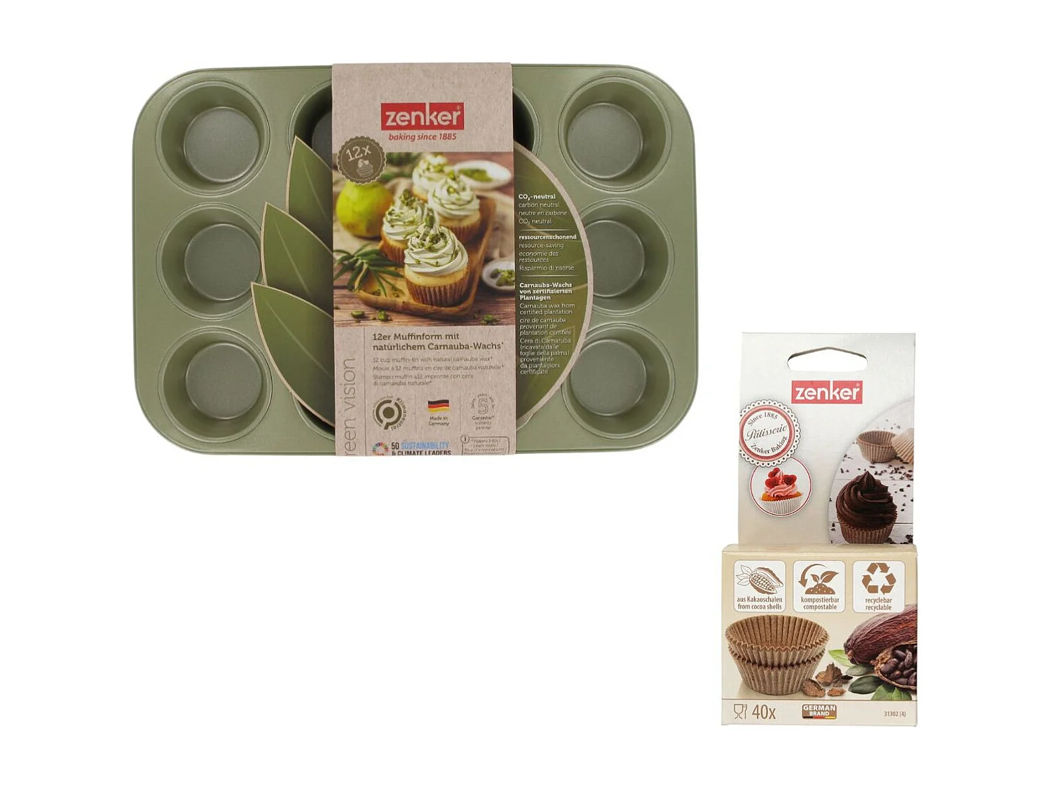Ensemble 2 pièces spécial muffins Zenker Green Vision
