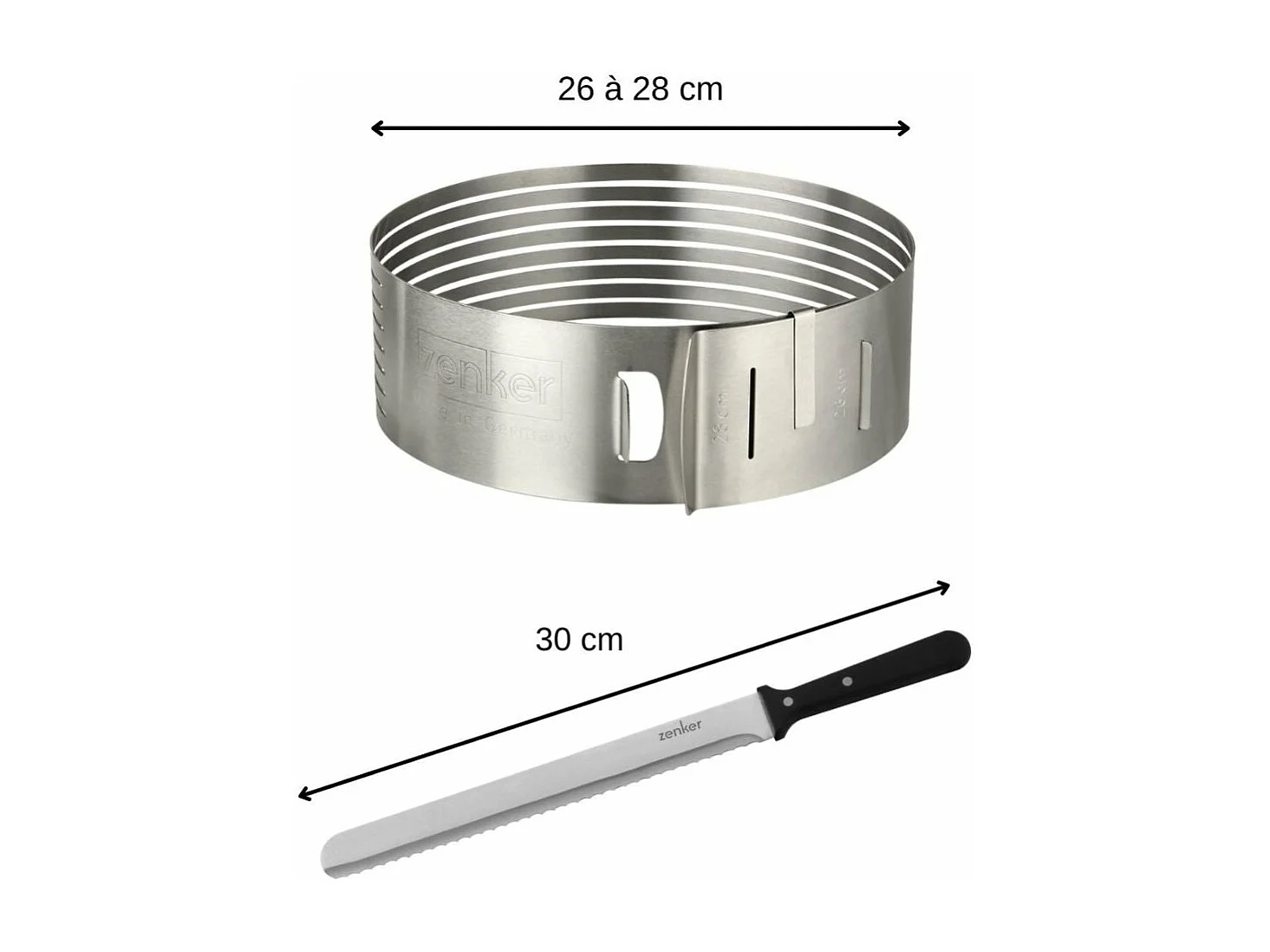 Ensemble de 2 ustensiles de pâtisserie pour layer cakes Zenker