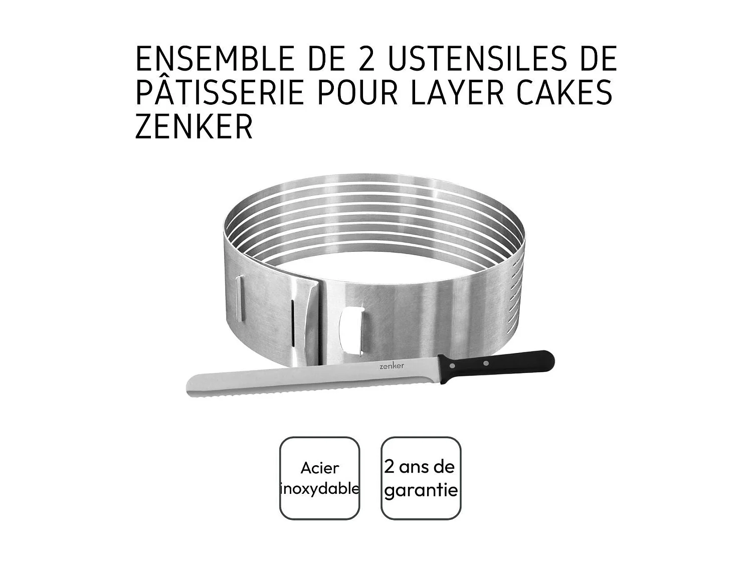 Ensemble de 2 ustensiles de pâtisserie pour layer cakes Zenker