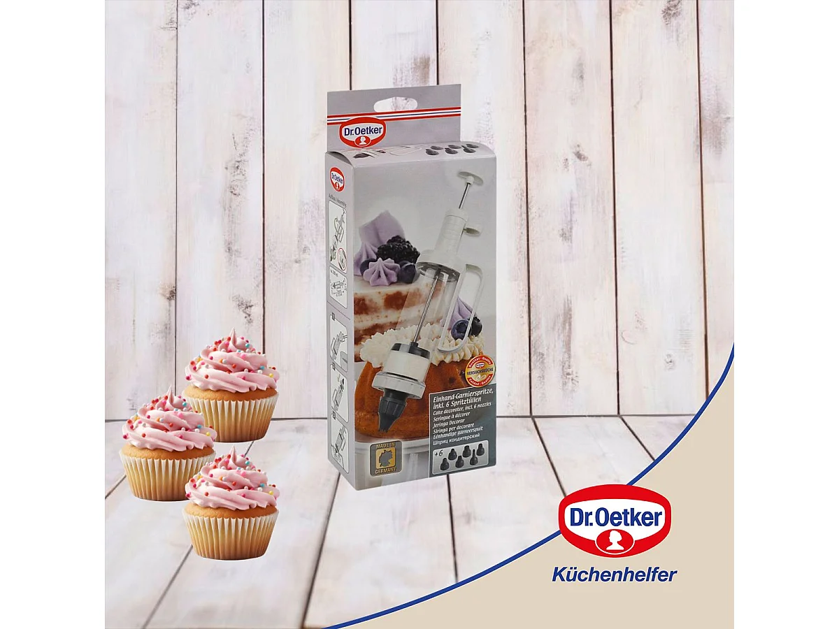 Seringue de pâtisserie et 6 embouts à motif Dr. Oetker Baker Edition