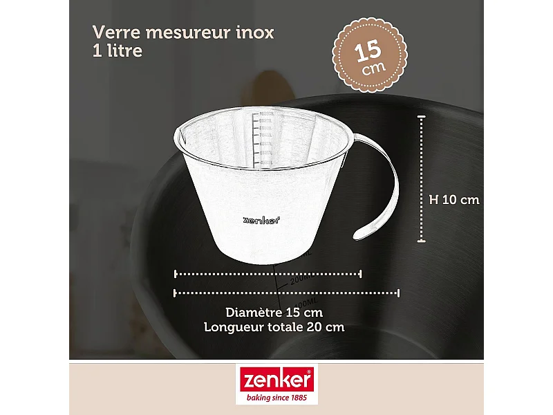 Verre doseur 1 litre Zenker Smart Pastry