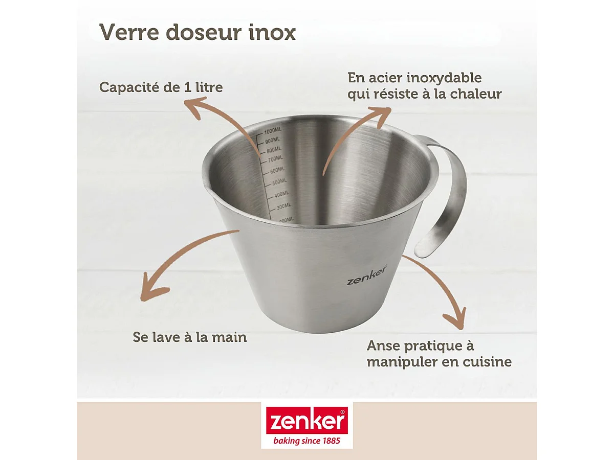 Verre doseur 1 litre Zenker Smart Pastry