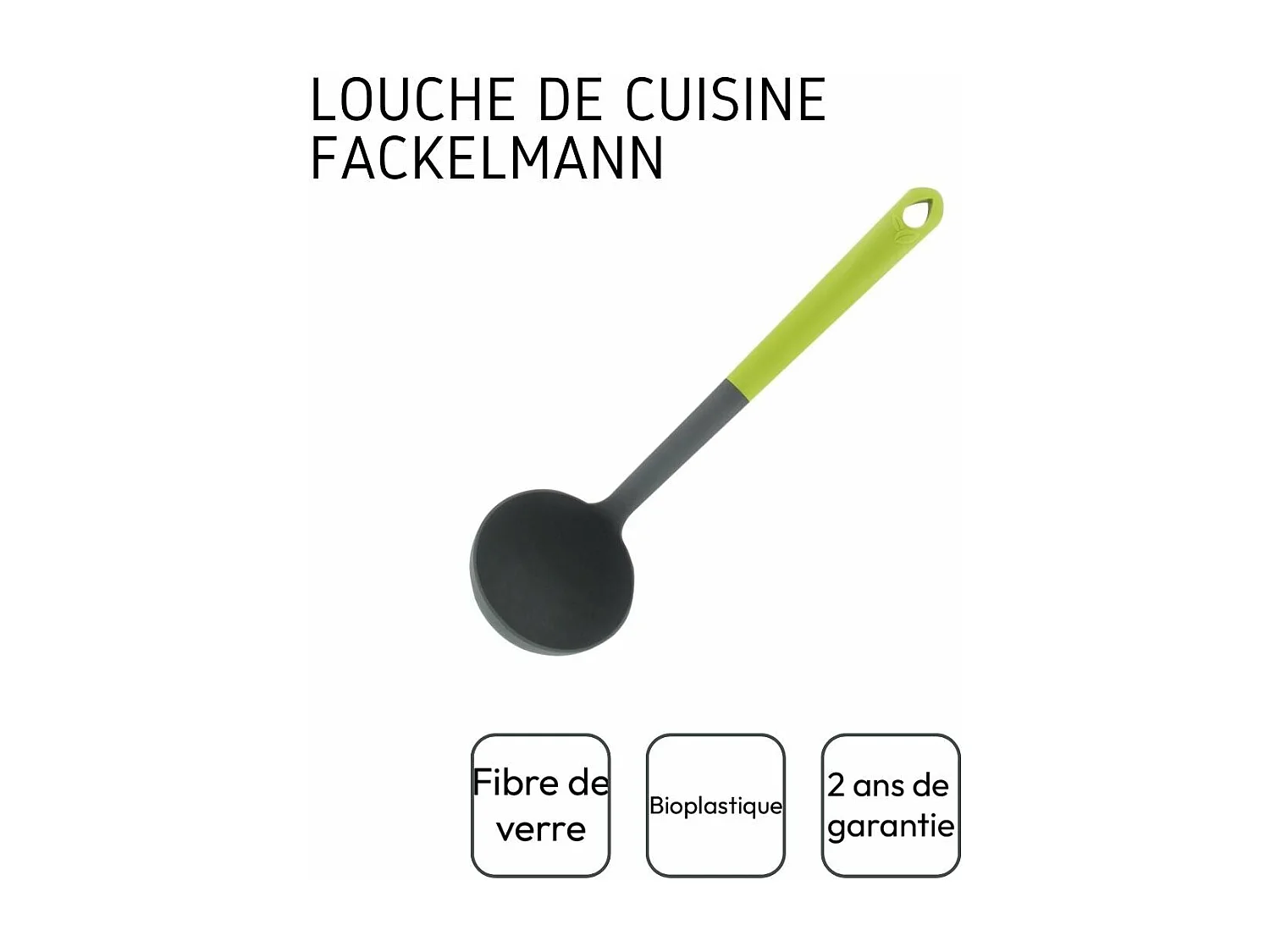 Louche de cuisine en bioplastique 32,5 cm Fackelmann Gamme Zéro