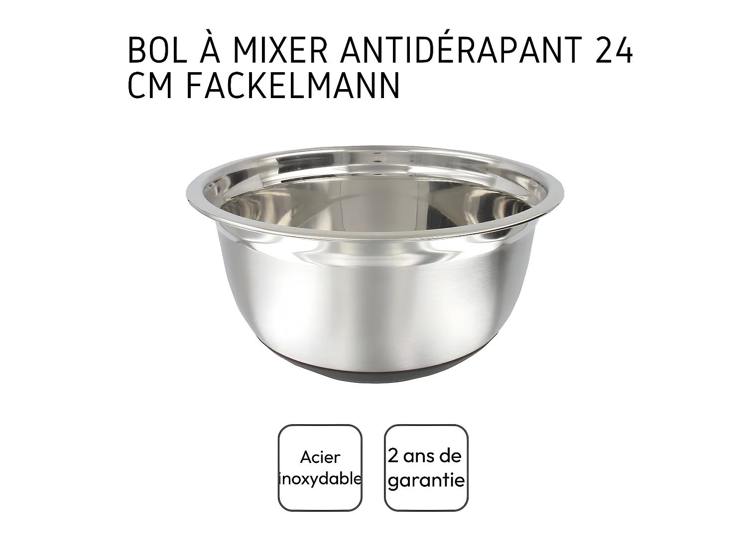 Bol à mixer en inox 24 cm de diamètre Fackelmann Basic