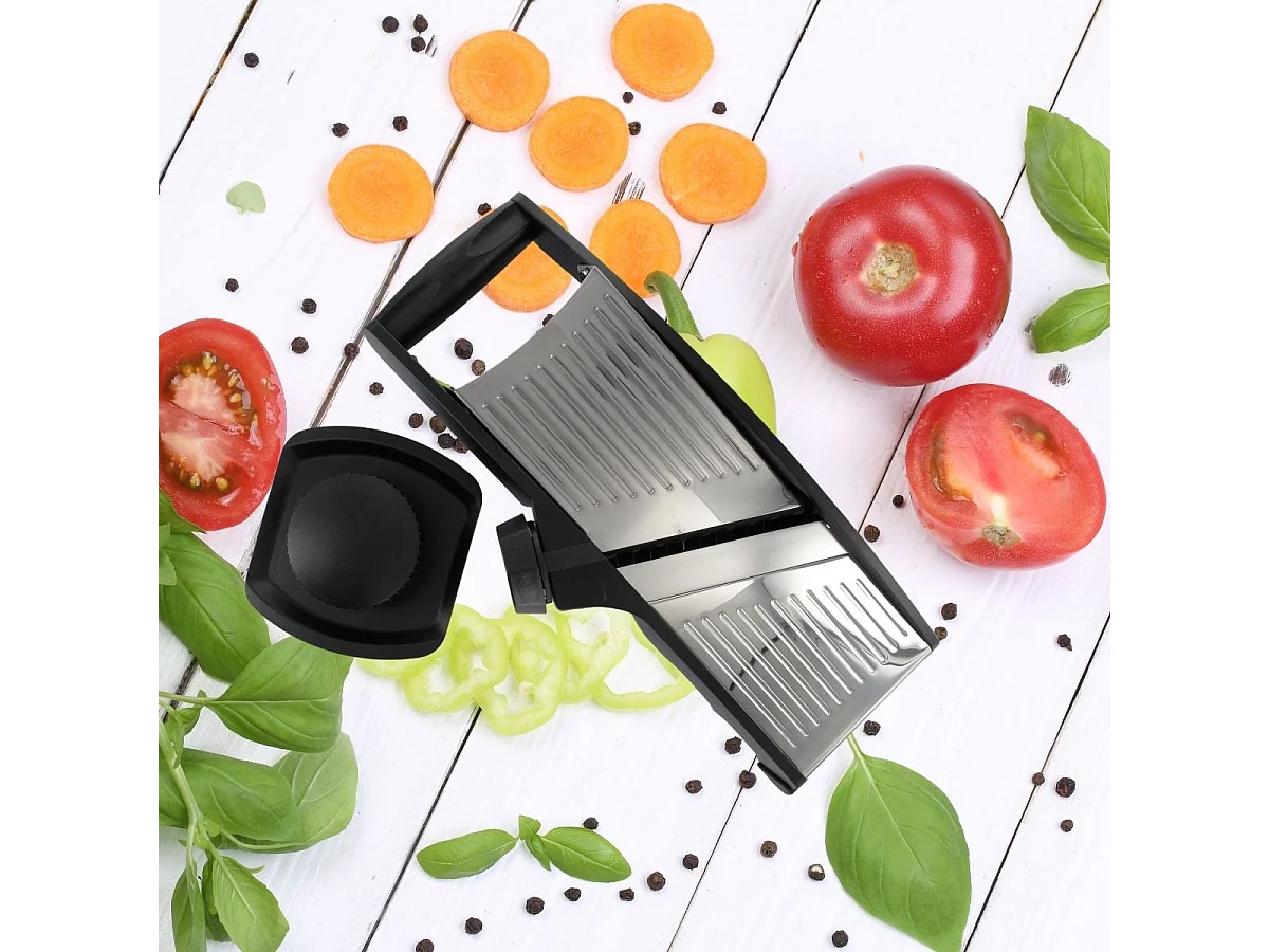 Mandoline professionnelle avec protège main en acier inoxydable Fackelmann Handmade Tradition