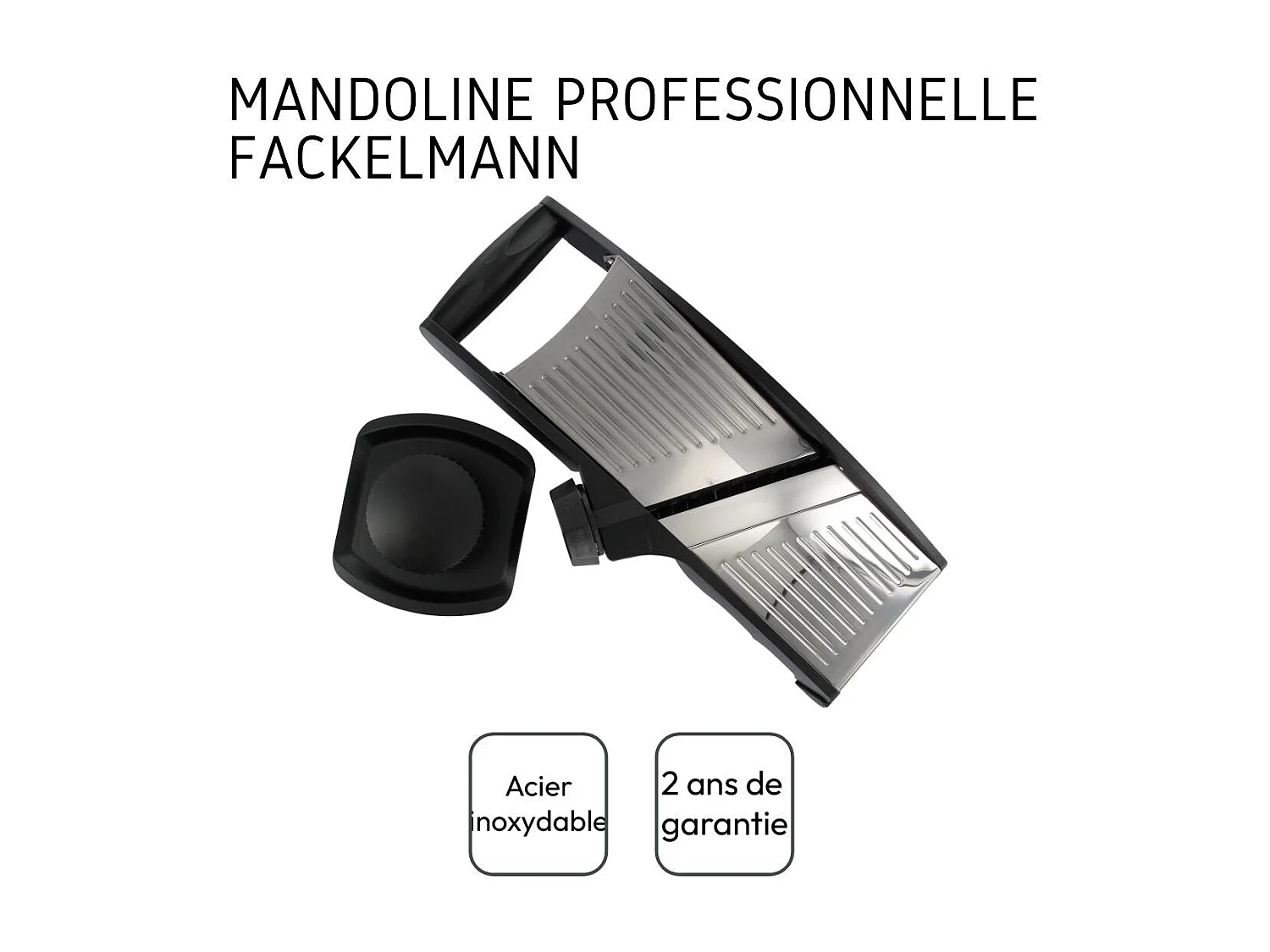 Mandoline professionnelle avec protège main en acier inoxydable Fackelmann Handmade Tradition