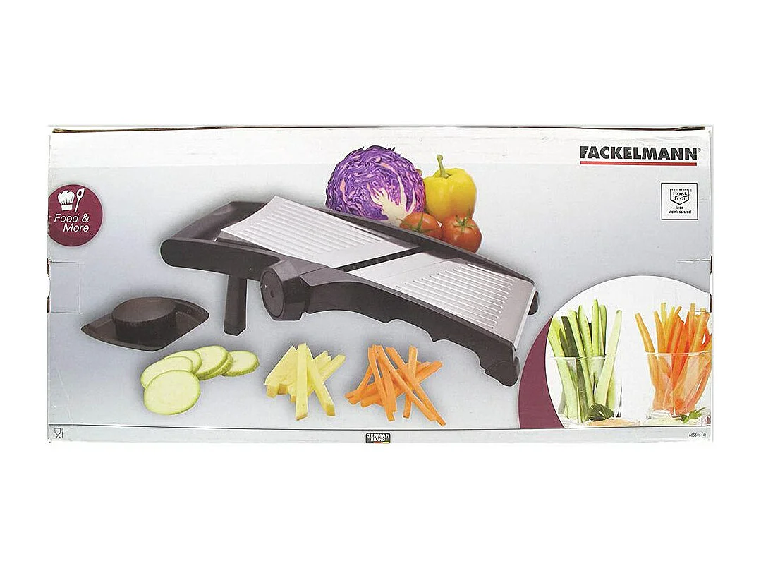 Mandoline professionnelle avec protège main en acier inoxydable Fackelmann Handmade Tradition