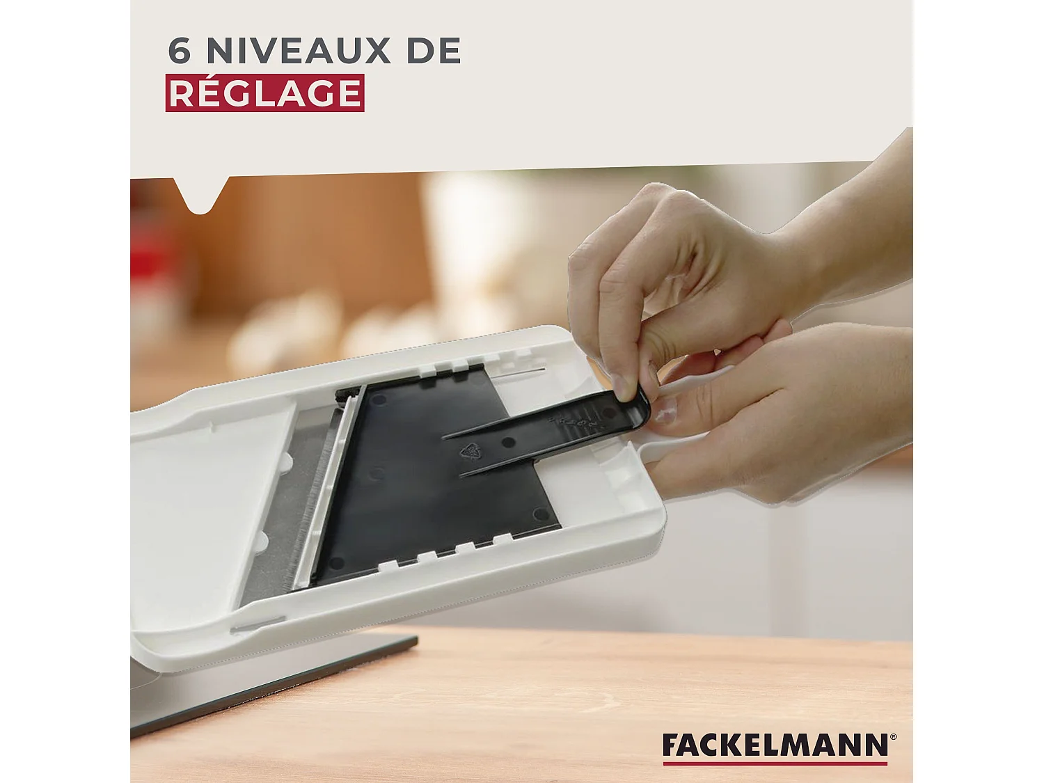 Mandoline professionnelle réglable jusqu'à 6 mm Fackelmann Handmade Tradition