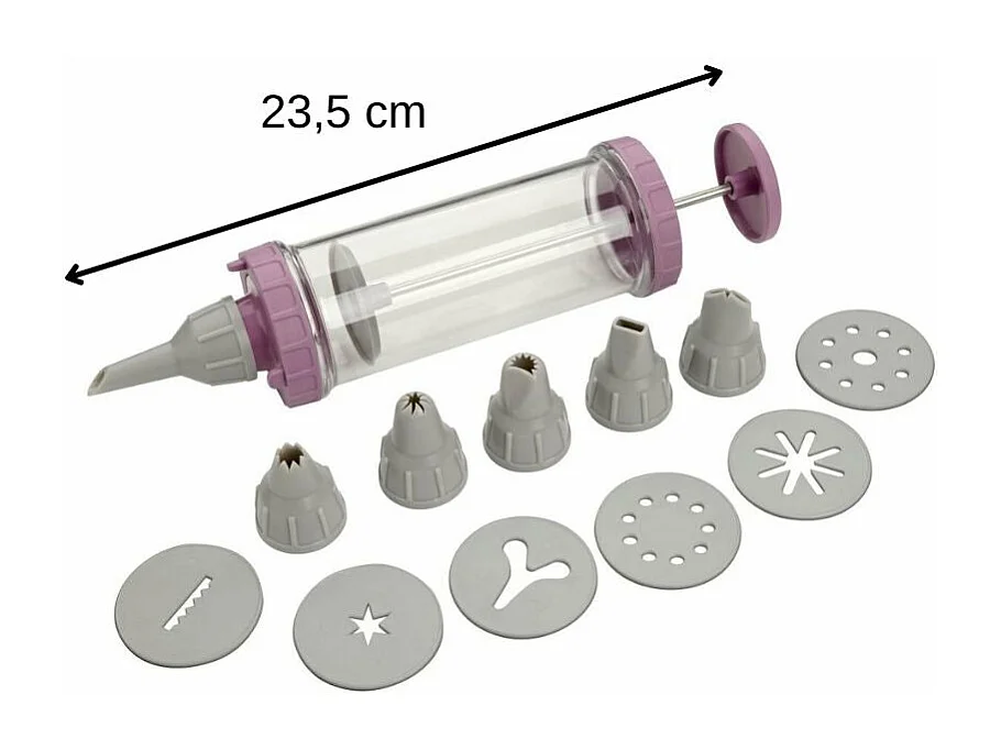 Seringue de pâtisserie et 6 embouts et 6 disques à motifs Zenker Sweet Sensation