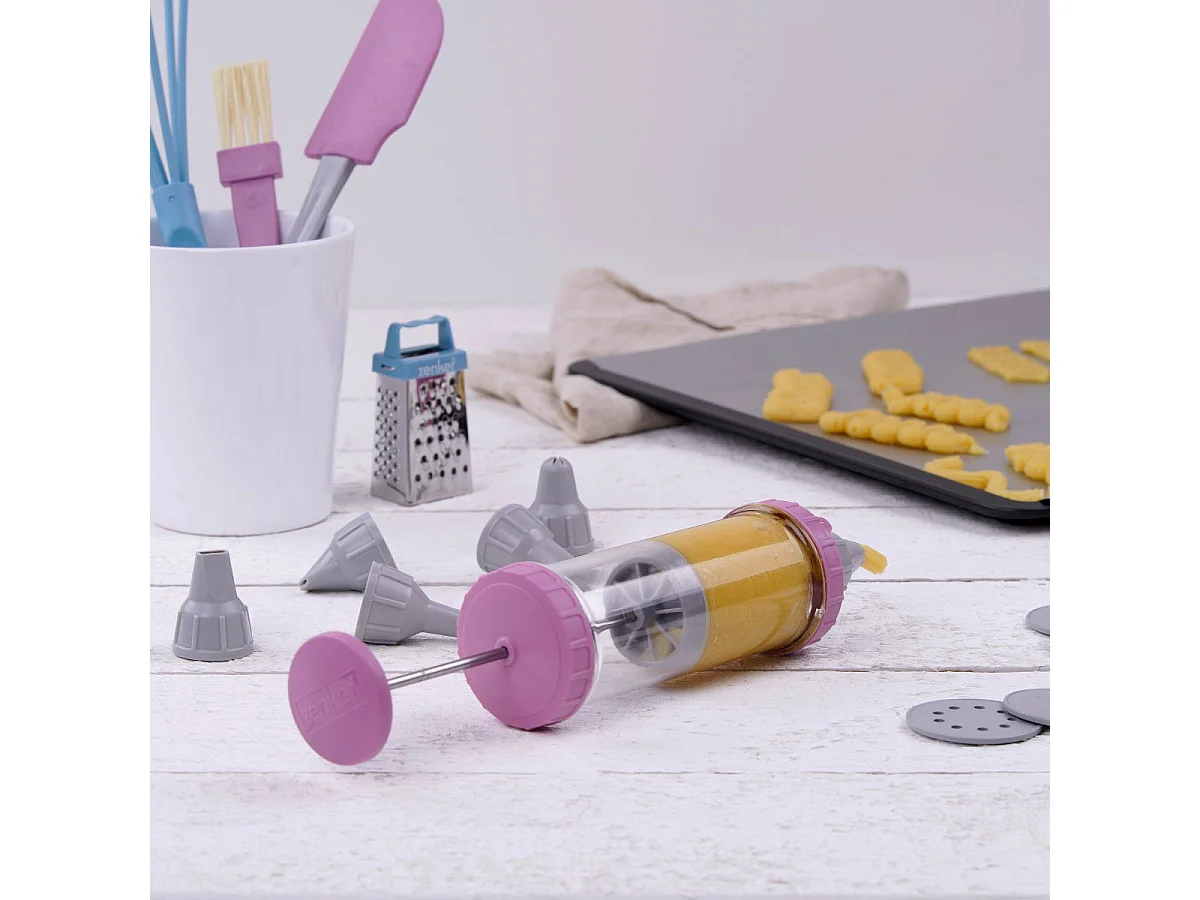 Seringue de pâtisserie et 6 embouts et 6 disques à motifs Zenker Sweet Sensation