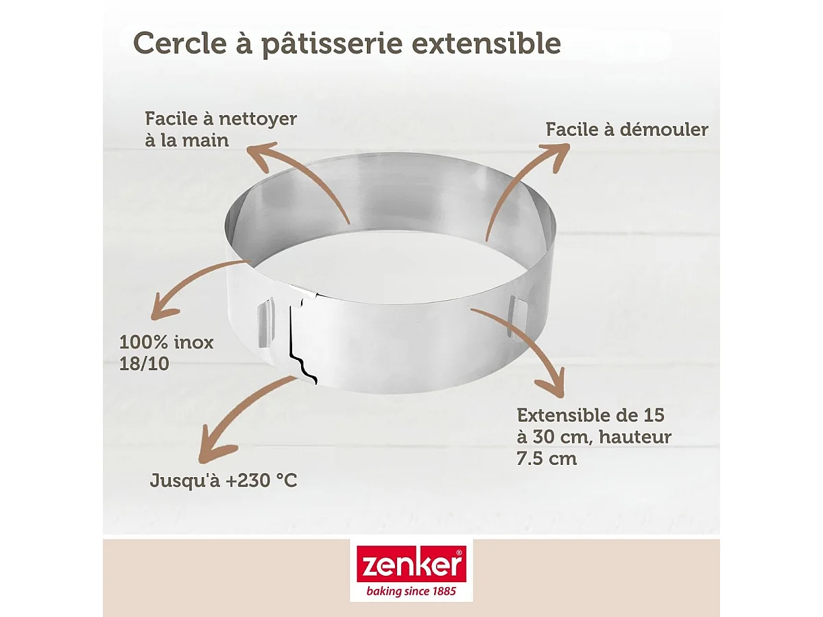 Cercle à pâtisserie réglable Zenker Smart Pastry