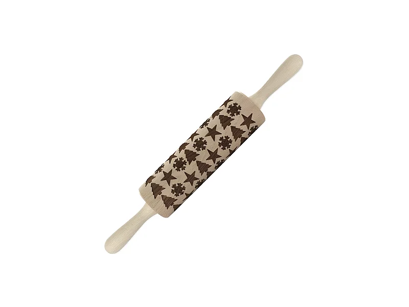 Rouleau à pâtisserie en bois motif noël 39 cm Fackelmann Noël