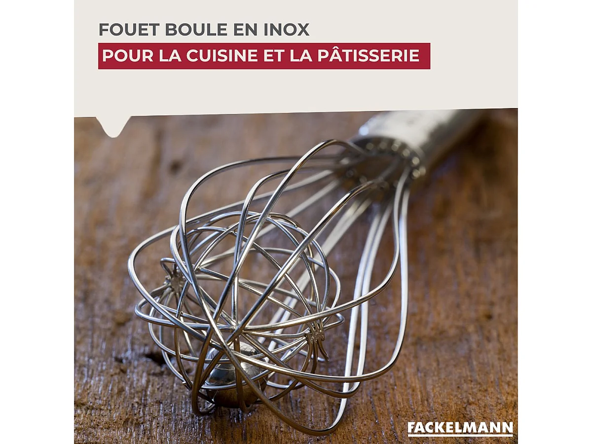 Fouet de cuisine et pâtisserie en inox avec bille 26,5 cm Fackelmann Ovale Limited Edition