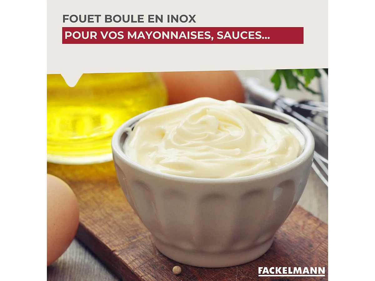 Fouet de cuisine et pâtisserie en inox avec bille 26,5 cm Fackelmann Ovale Limited Edition