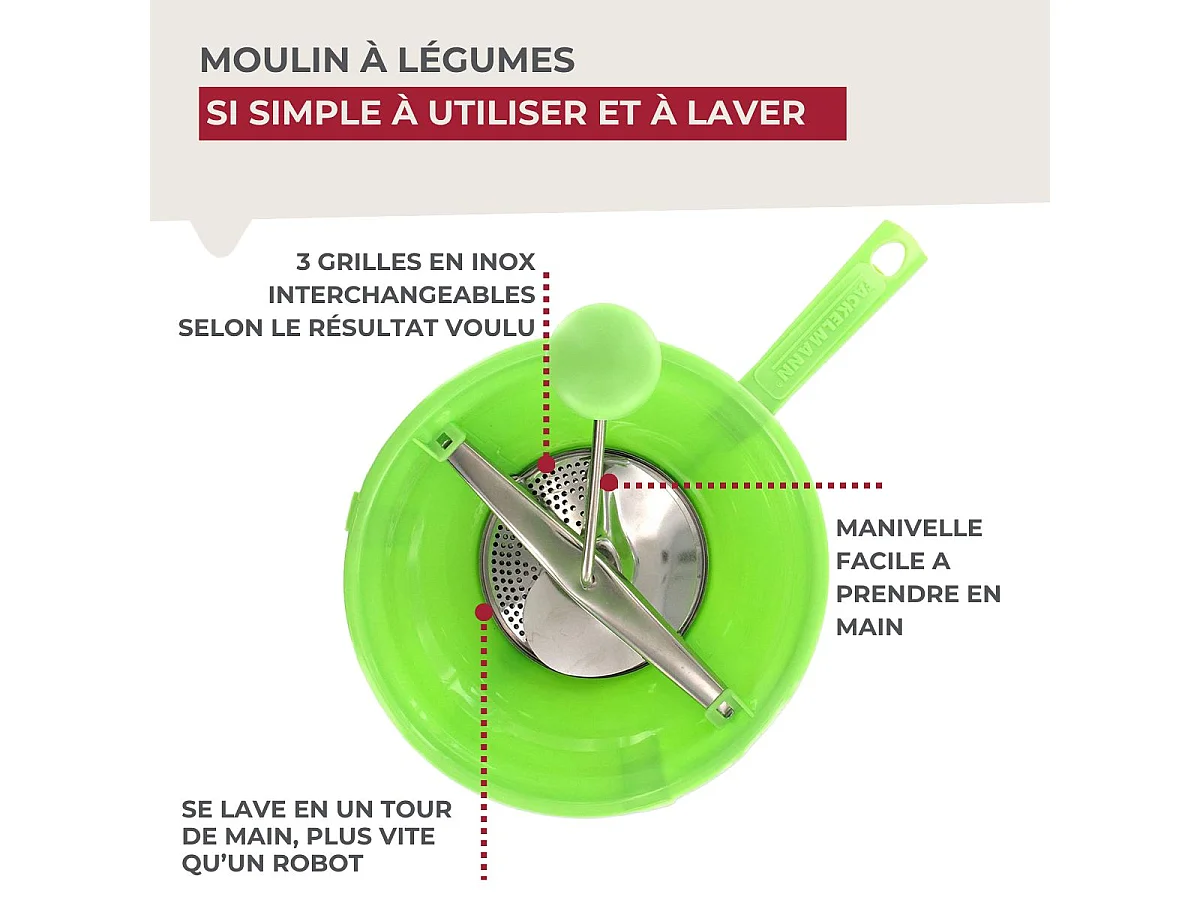 Moulin à légumes plastique 19 cm Fackelmann Handmade Tradition