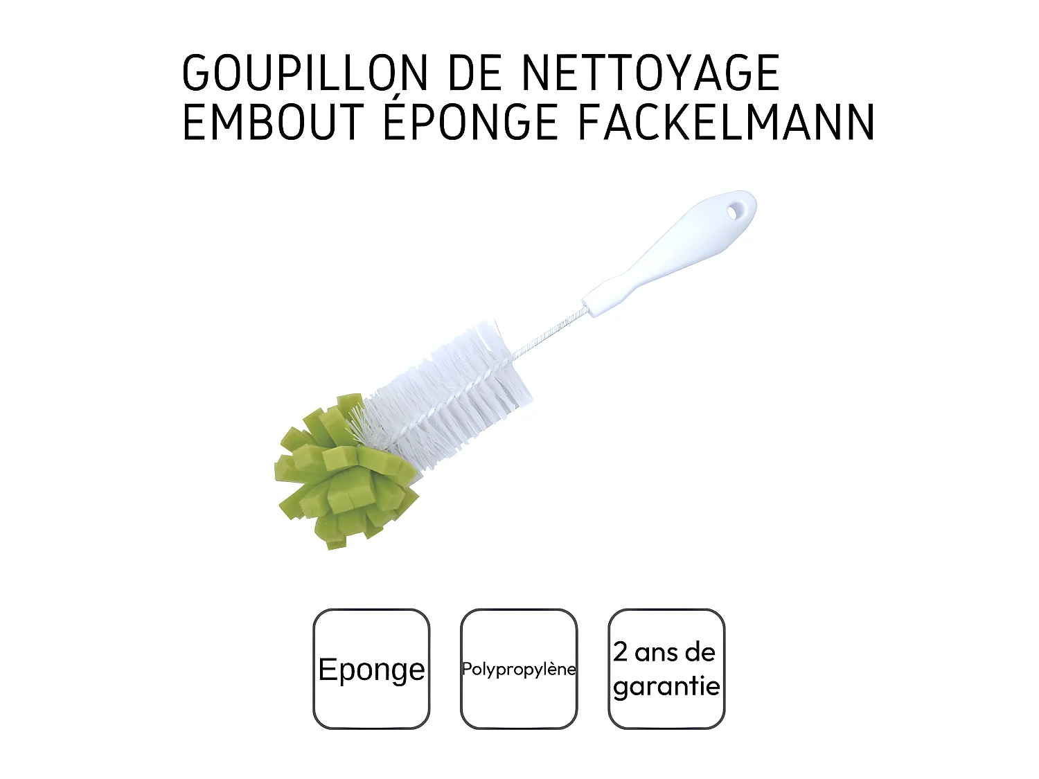 Goupillon pour bouteille avec embout éponge 30 cm Fackelmann Tecno