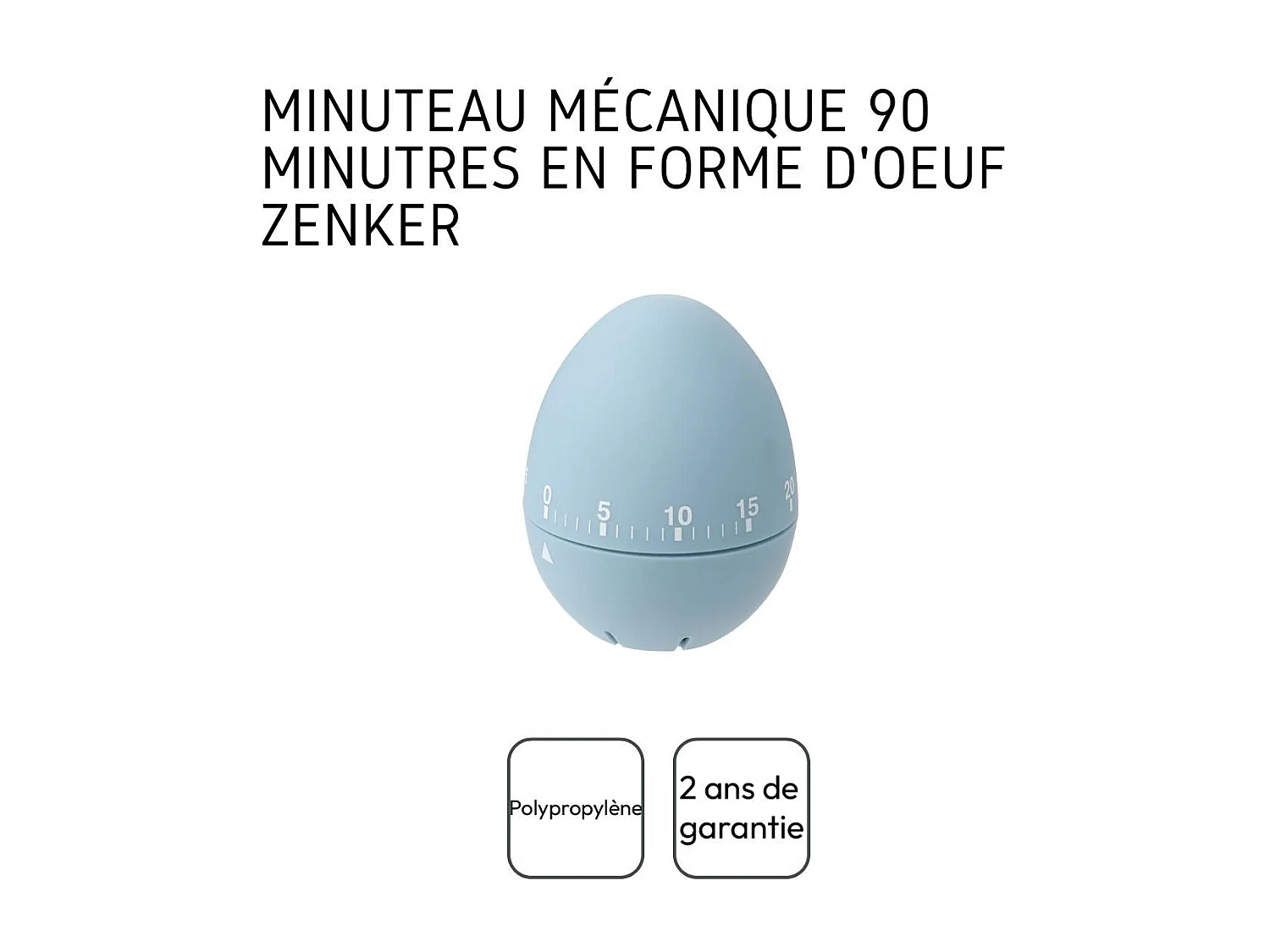 Minuteur de cuisine mécanique en forme d'œuf Zenker