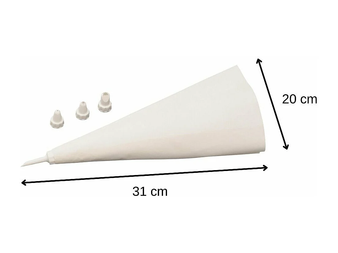 Poche à douille réemployable et 4 embouts plastique 31 cm Zenker Smart Pastry