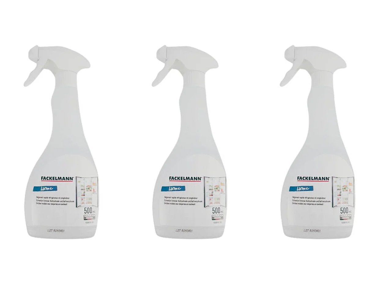 Lot de 3 dégivrants réfrigérateur et congélateur en spray 500 ml Fackelmann