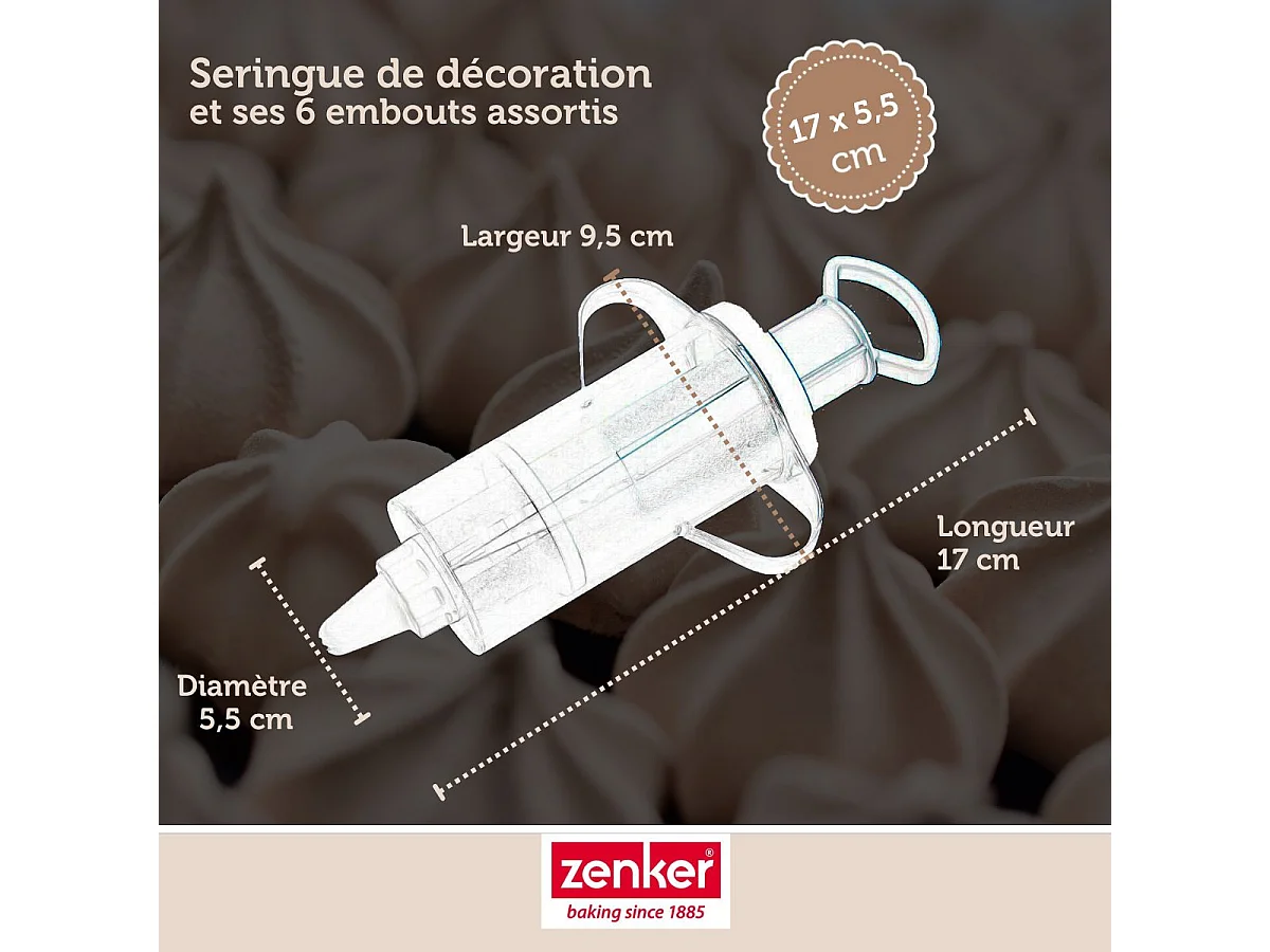 Seringue de pâtisserie et 6 embouts Zenker Sweet Sensation
