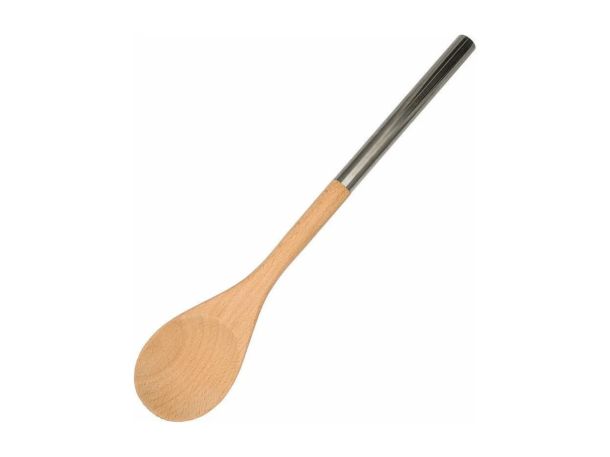 Cuillère en bois manche inox 34 cm Fackelmann Boissellerie