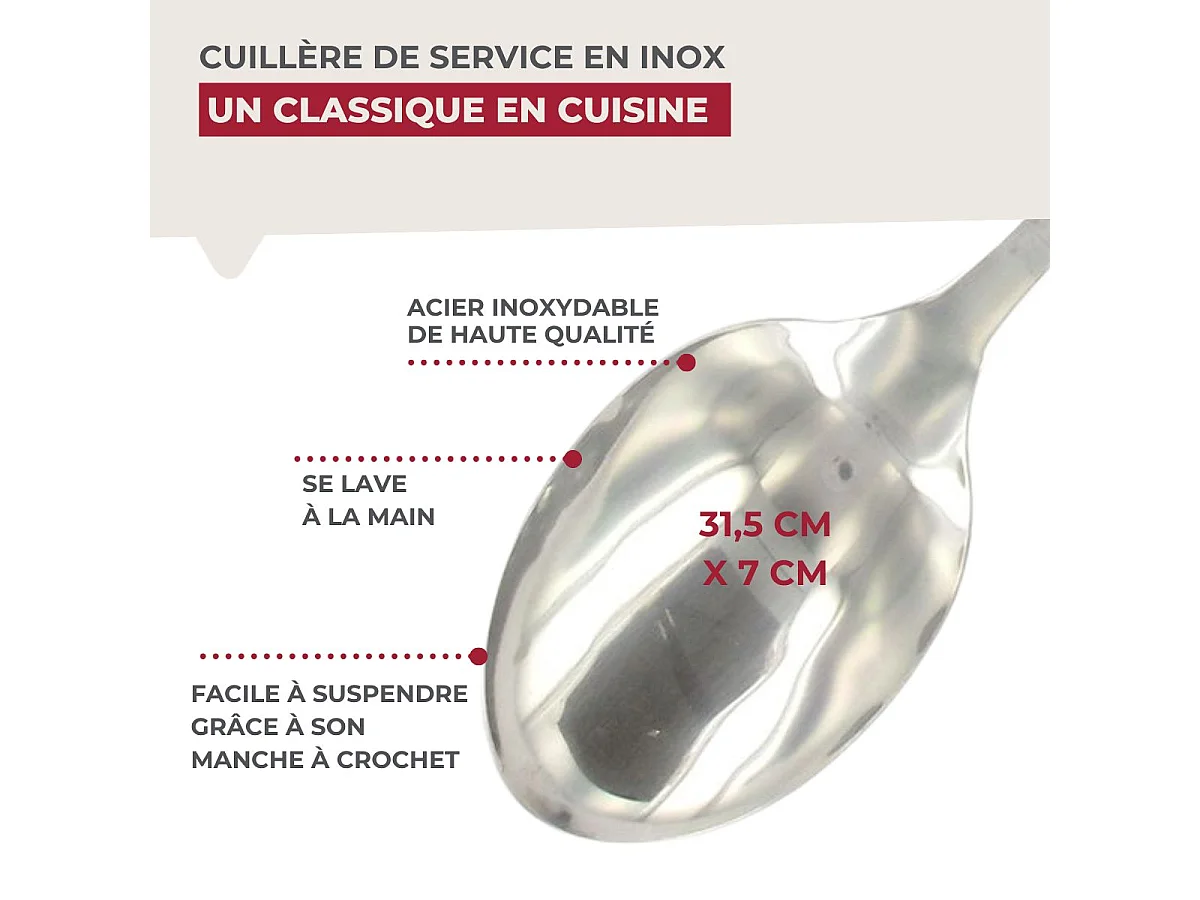 Cuillère de service inox 31,5 cm Fackelmann Oxford