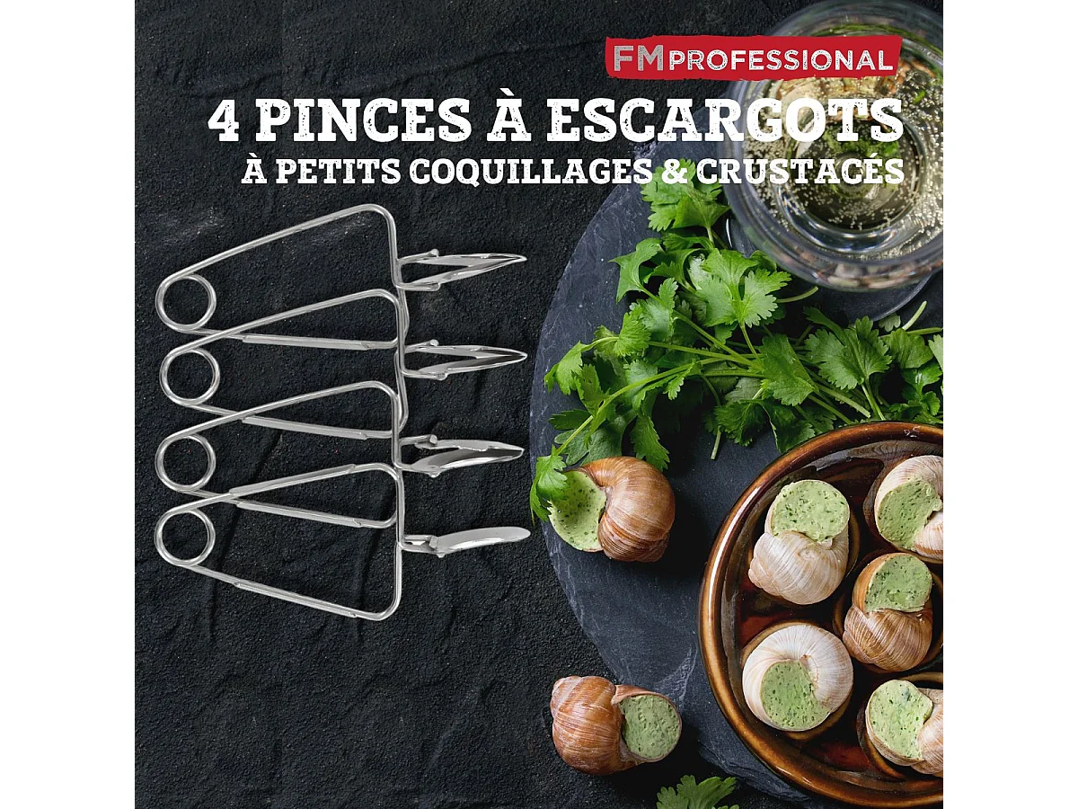 Lot de 4 pinces à escargot FM Professional