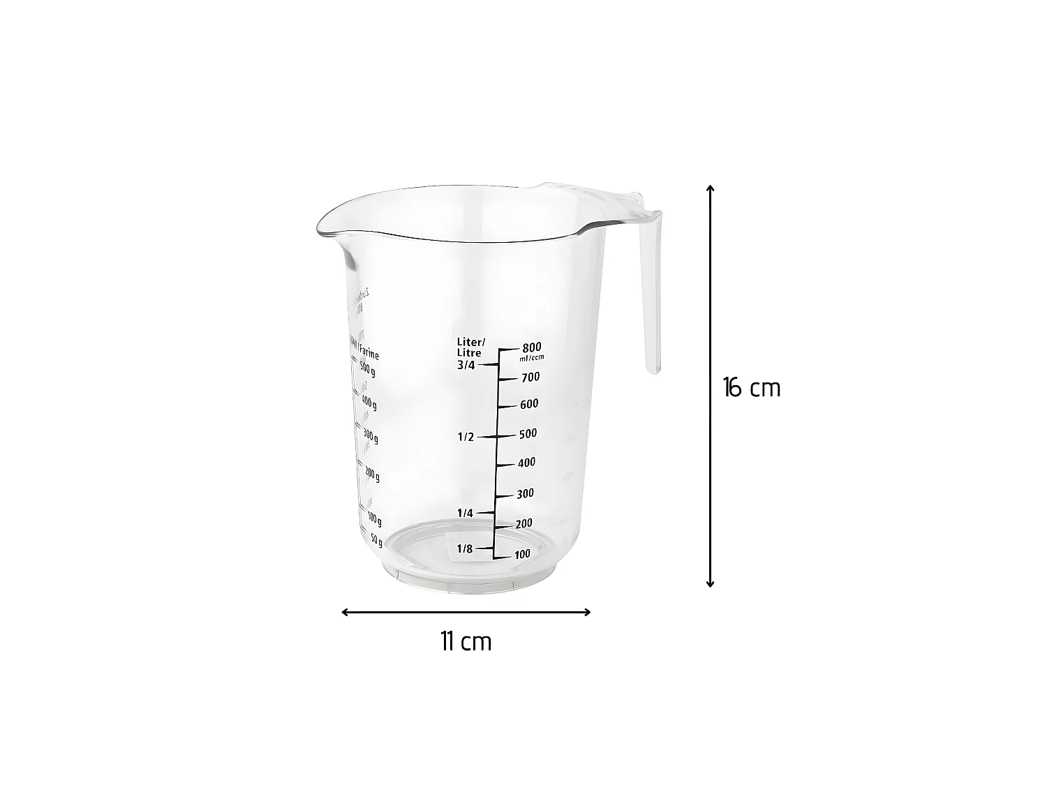 Verre doseur 1 litre en plastique Fackelmann