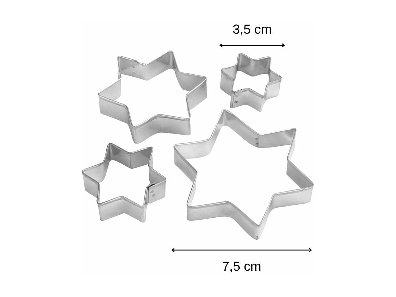 Lot de 4 emporte-pièces de Noël en forme d'étoiles Zenker Emporte-pièces