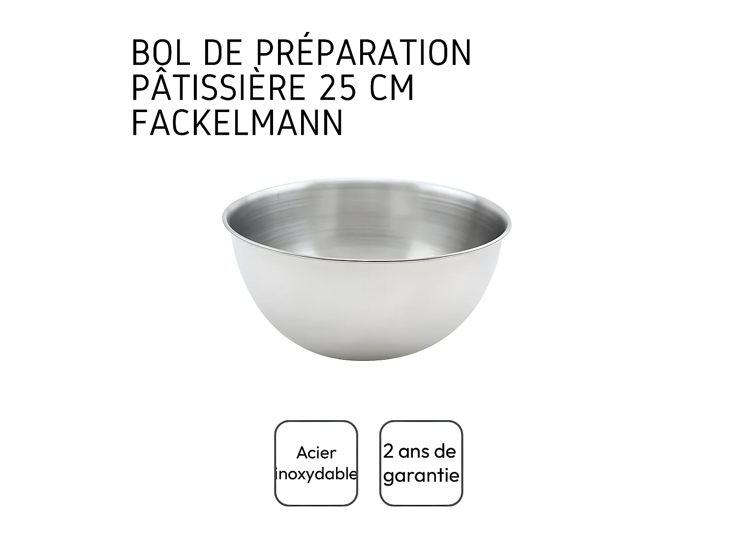 Bol à mixer en inox de 20,5 cm de diamètre Fackelmann Basic