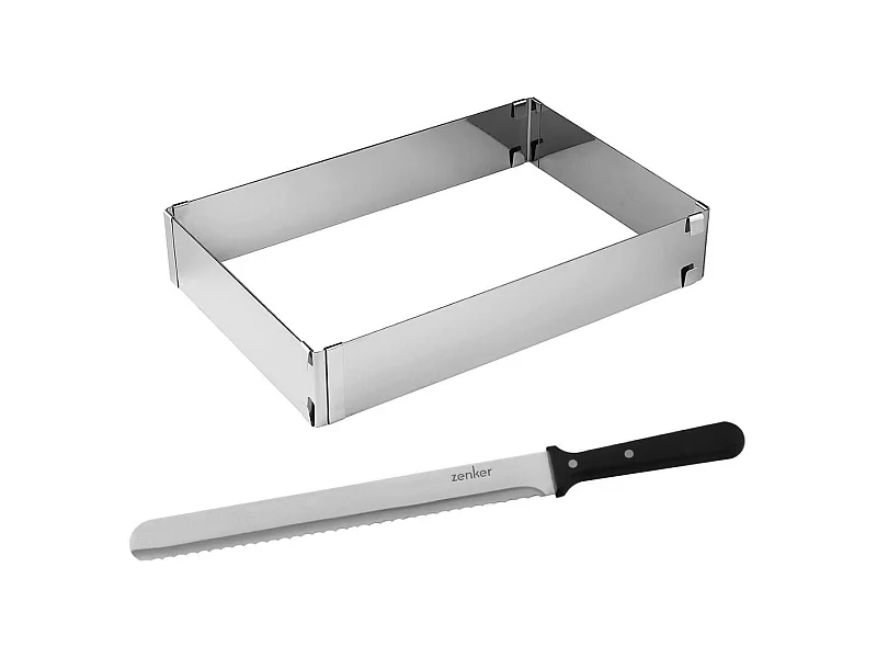 Cadre à gâteaux rectangulaire réglable et couteau à pâtisserie 30 cm Zenker Smart Pastry